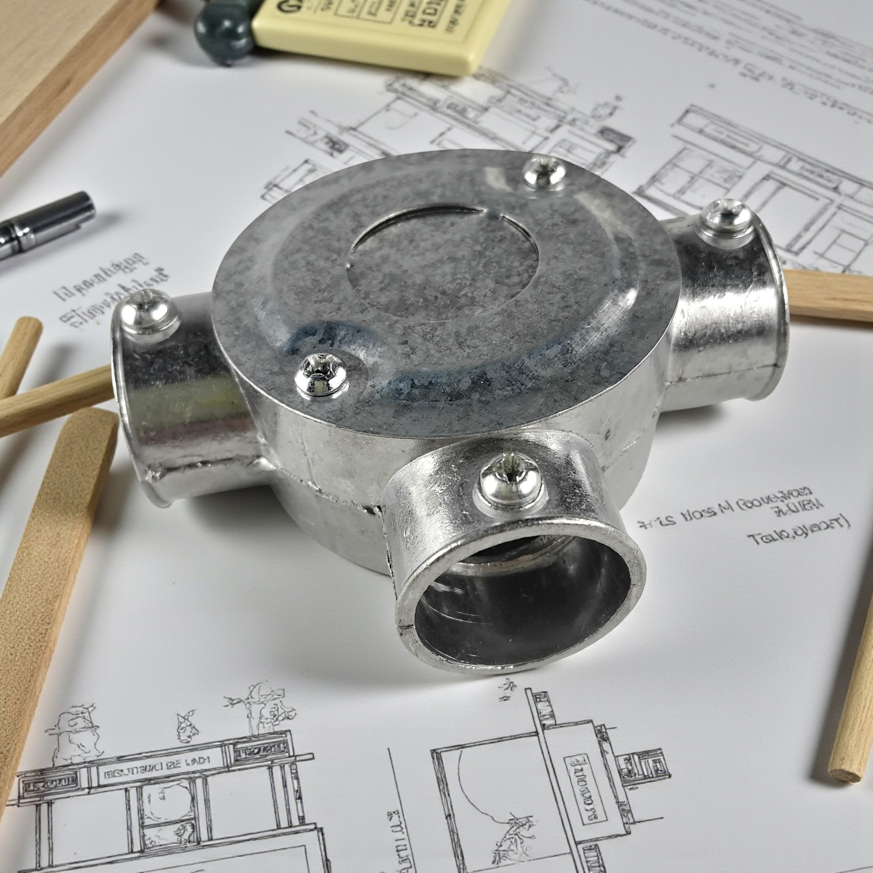Gambar produk DPI Kotak Sambungan Pipa Kabel Listrik 3 Way Box Conduit Fitting 22 mm - D-22