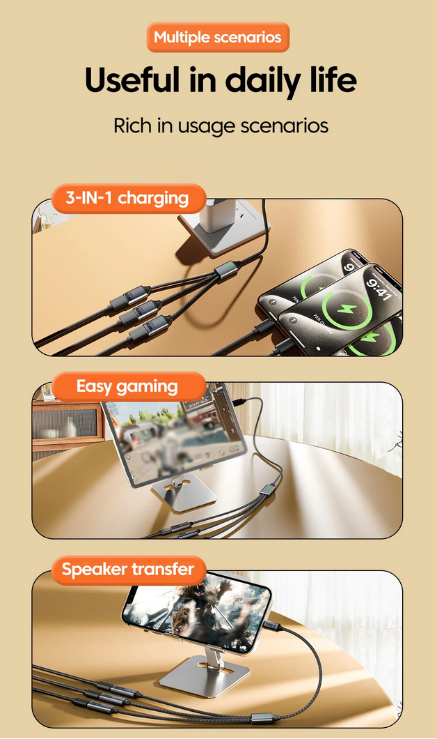 Gambar produk DIXSIG Kabel OTG Splitter 3in1 USB Type A Male to Female with Adapter - DG-102