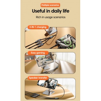 Gambar produk DIXSIG Kabel OTG Splitter 3in1 USB Type A Male to Female with Adapter - DG-102