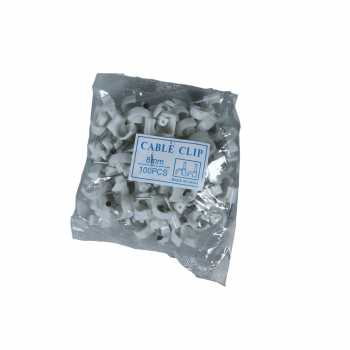 Gambar produk Taffware Klip Kabel Cable Clip Round Wire Management Electrical 100PCS 8mm - YQ801