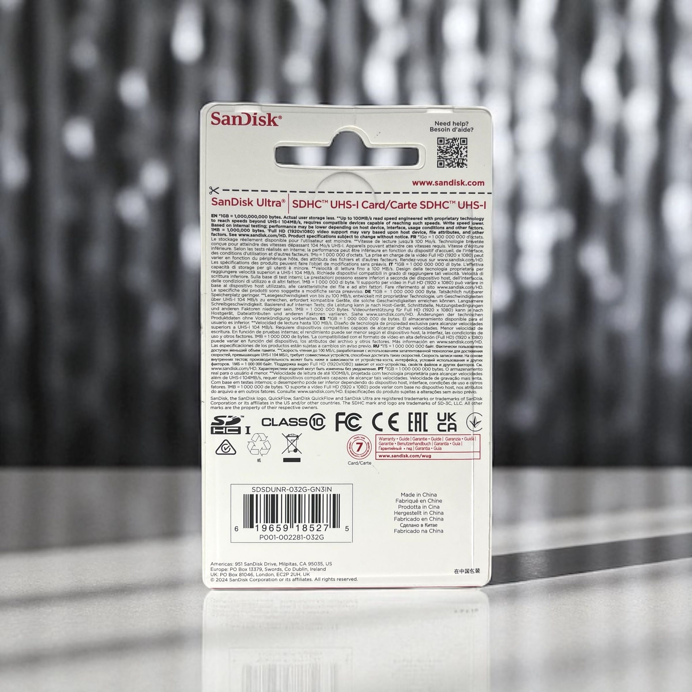 Gambar produk SanDisk Ultra SDHC/XC UHS-I Card Class 10 100MB/s 32GB - SDSDUNR-GN3IN