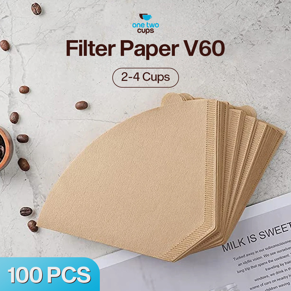 One Two Cups Kertas Saringan Kopi Filter Paper V60 2-4 Cups 100 PCS - U102 Gambar produk One Two Cups Kertas Saringan Kopi Filter Paper V60 2-4 Cups 100 PCS - U102