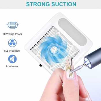 Gambar produk Yoke Kipas Vacuum Kuku Nail Art Dust Collector Cleaner 80W - BQ-858-8