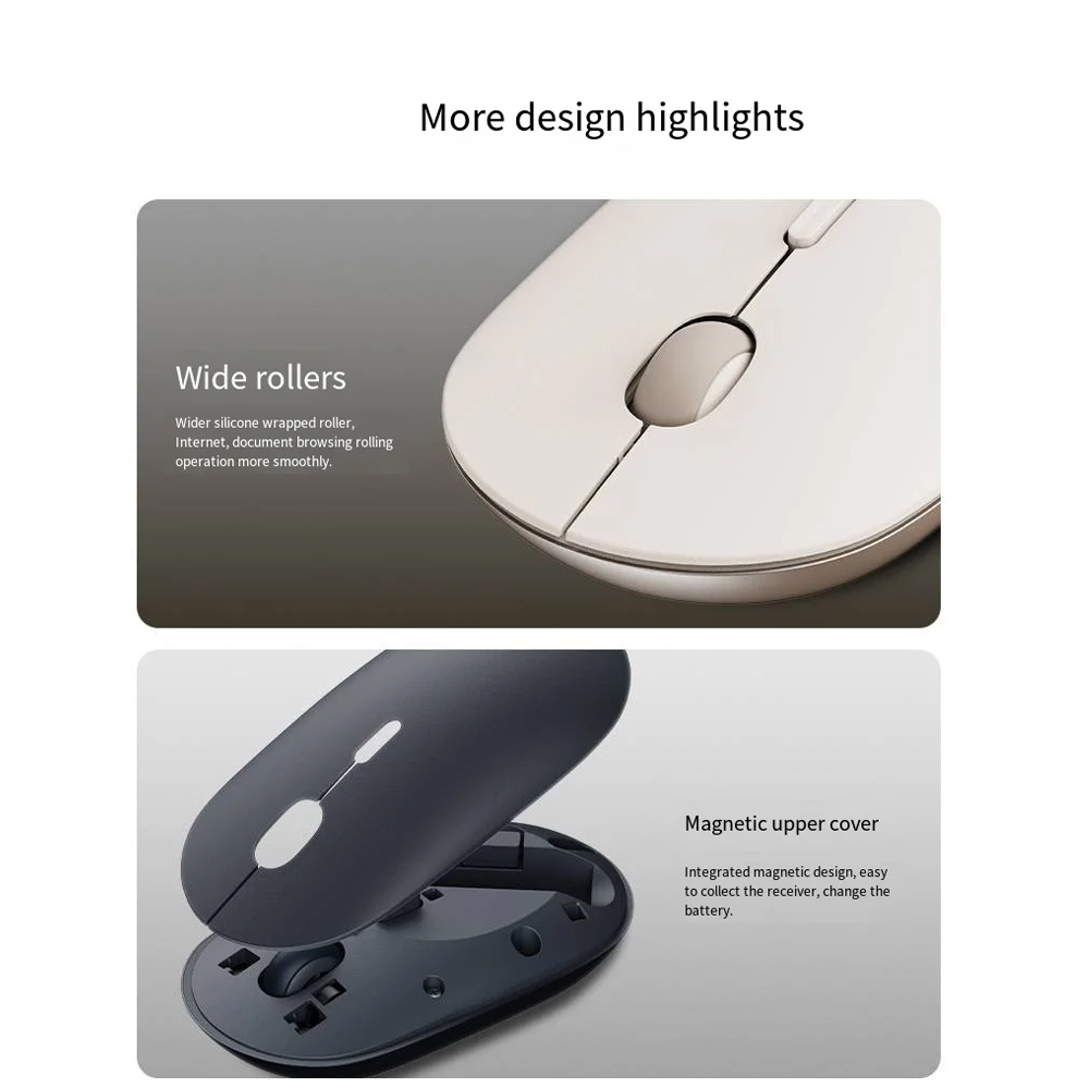 Gambar produk Xiaomi Mouse Wireless Dual Mode Bluetooth 2.4GHz 2400 DPI Silent Click - XMBXSB01YM