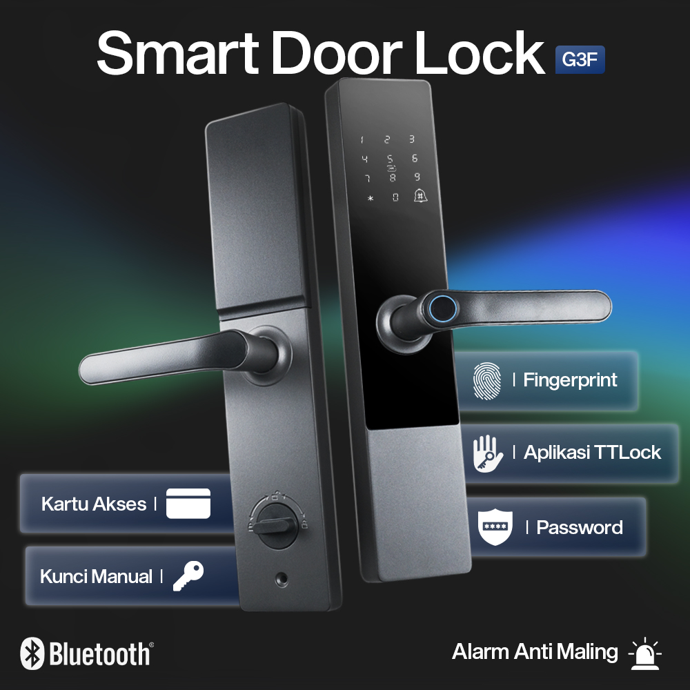 MAISUSTY Smart Door Lock TTLock App Fingerprint Password Card - G3F Gambar produk MAISUSTY Smart Door Lock TTLock App Fingerprint Password Card - G3F
