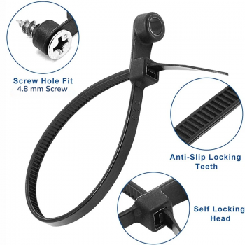 Gambar produk TaffGUARD Kabel Ties Zip Screw Hole Cable Reusable 4x150mm 100 PCS - Z150