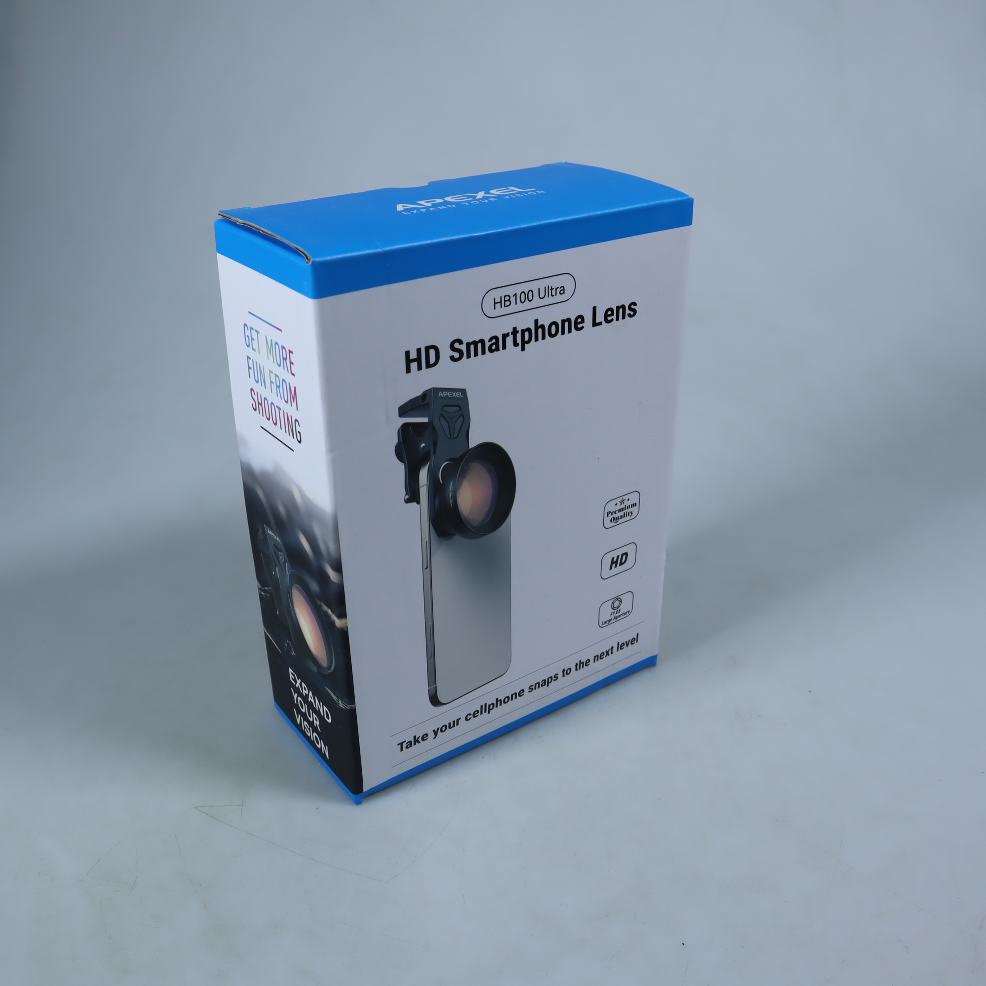 Gambar produk APEXEL Lensa Kamera Smartphone Macro Lens Universal HD 100mm with Clip - APL-HB100U