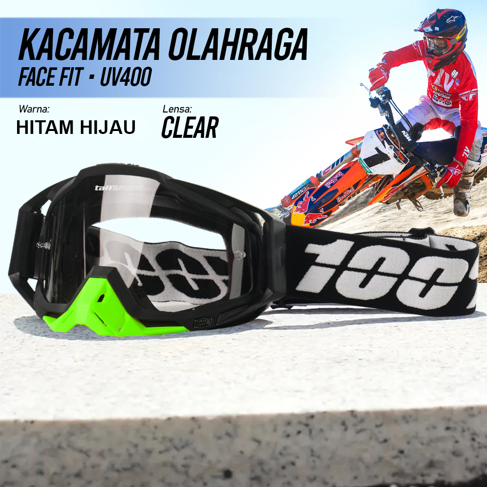 Gambar produk TaffSPORT Kacamata Helm Motor Goggles UV400 Protection Windproof Clear - UV400