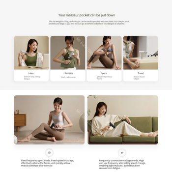 Gambar produk Xiaomi Alat Pijat Elektrik Pundak Punggung Massage Gun 3 Head - 2C