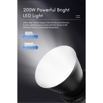 Gambar produk Tolifo Lampu Video LED Bi-Color COB Video Light 200W 6500K - KW-200B PRO