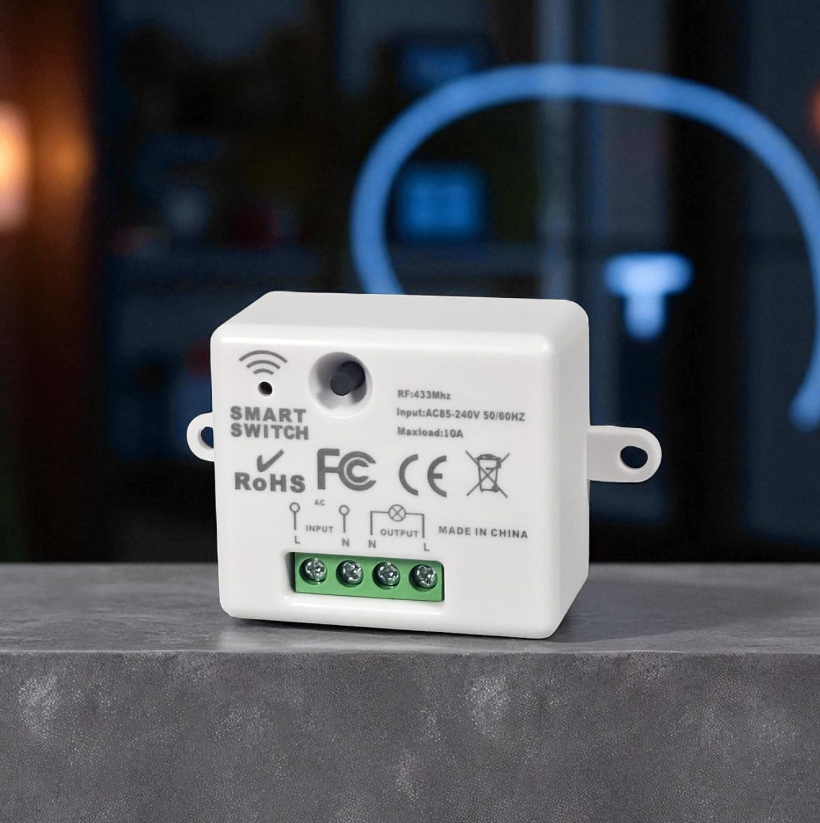 Gambar produk QINICI Receiver Saklar Lampu Wireless 433MHz 10A 240V - QC-44