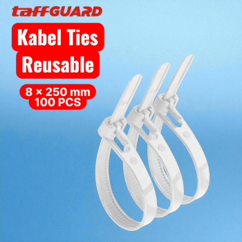 TaffGUARD Kabel Ties Zip Cable Organizer Reusable 8x250mm 100 PCS - NL816