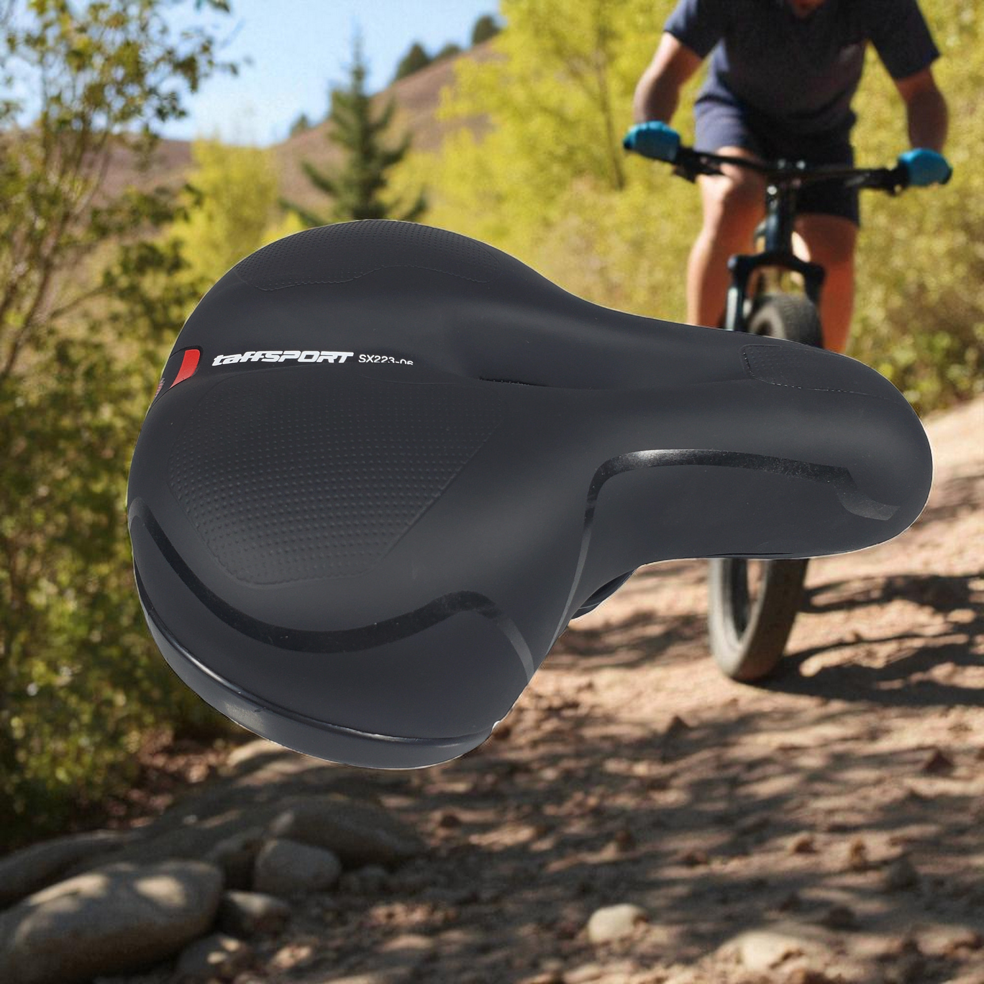 Gambar produk TaffSPORT Sadel Sepeda Mountain Bike Saddle Leather Spring - SX223-06