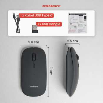 Gambar produk Taffware Mouse Wireless Bluetooth Optical 2.4GHz Silent Click 1200DPI - M8120G