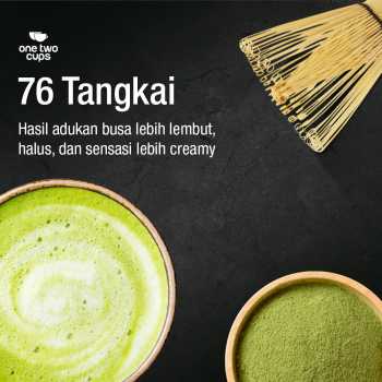 Gambar produk One Two Cups Chasen Bamboo Matcha Whisk Pengaduk Teh Jepang 76 Tangkai - 7276