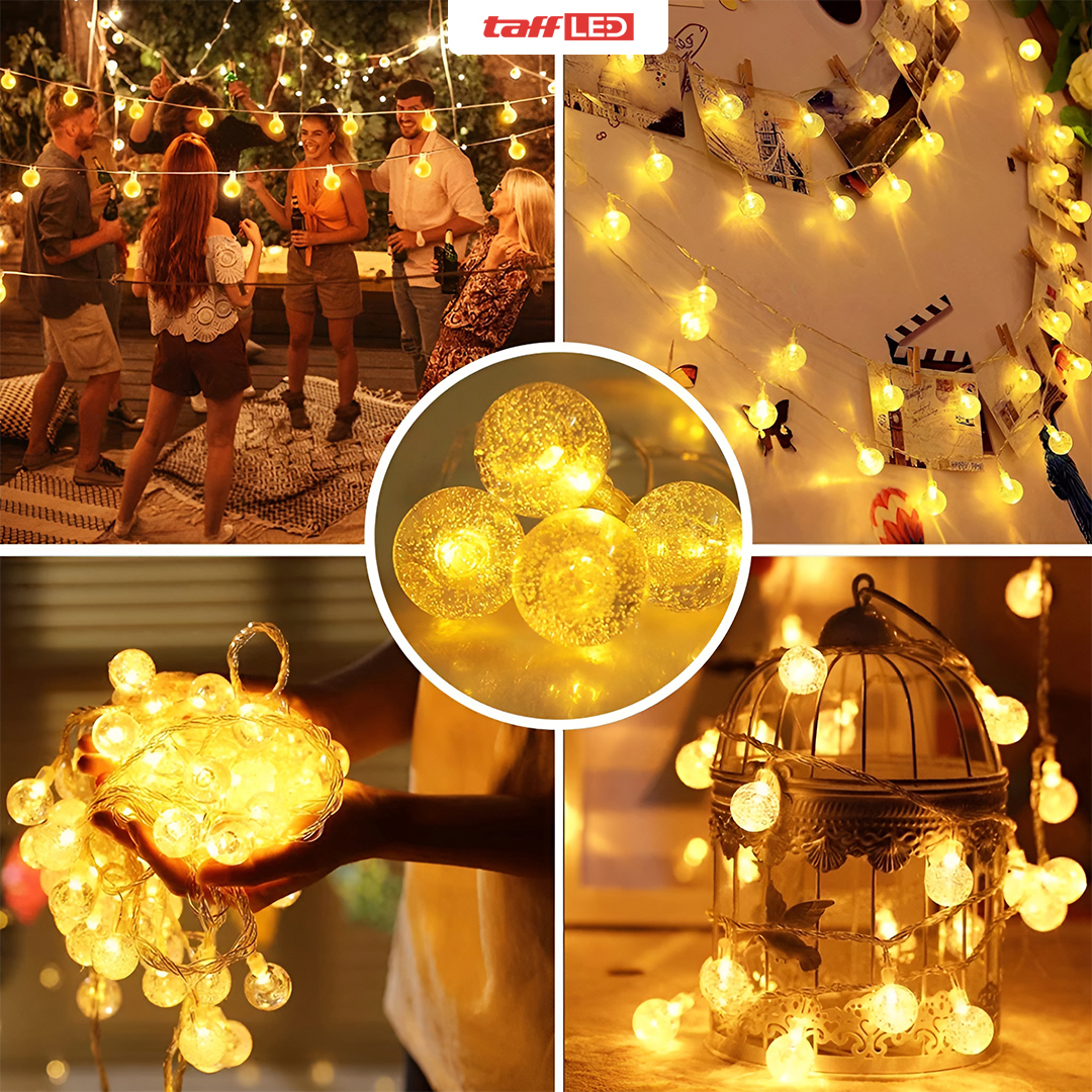TaffLED Lampu Hias String Lights Cherry Ball Fairy Warm White 5M - LY20W Gambar produk TaffLED Lampu Hias String Lights Cherry Ball Fairy Warm White 5M - LY20W