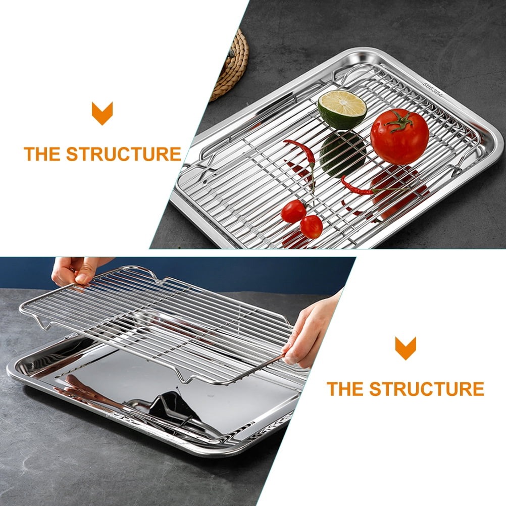 Gambar produk TaffHOME Nampan Stainless Steel Oil Filter Tray Barbecue S - T-22