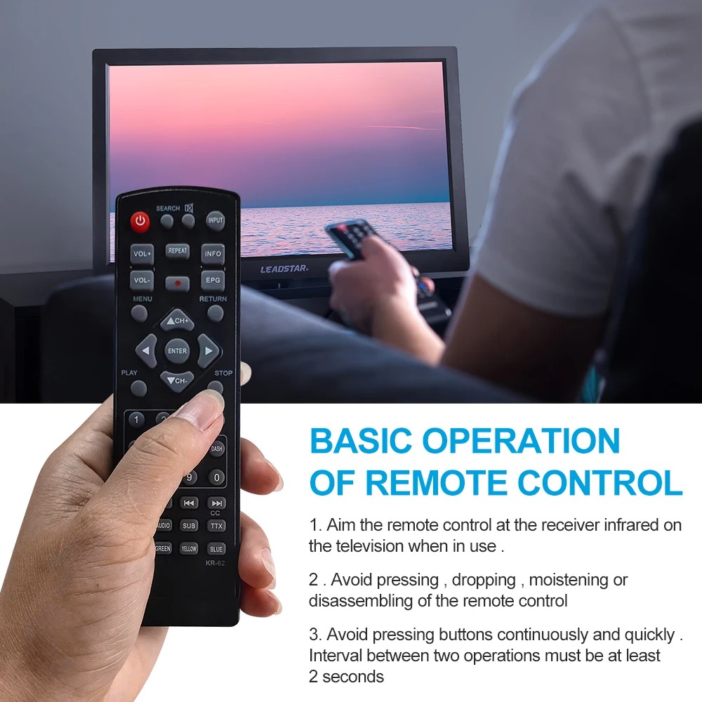 Gambar produk TRAVOR TV Digital Portable DVB-T2 TFT LED HD 13.3 Inch 1200mAh 18W - D13