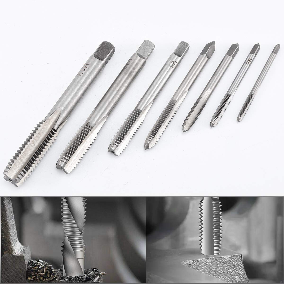 STONEGO Mata Bor Drat Pembuat Ulir M3-M12 Wrench Drill Set 7 PCS - SG7 Gambar produk STONEGO Mata Bor Drat Pembuat Ulir M3-M12 Wrench Drill Set 7 PCS - SG7