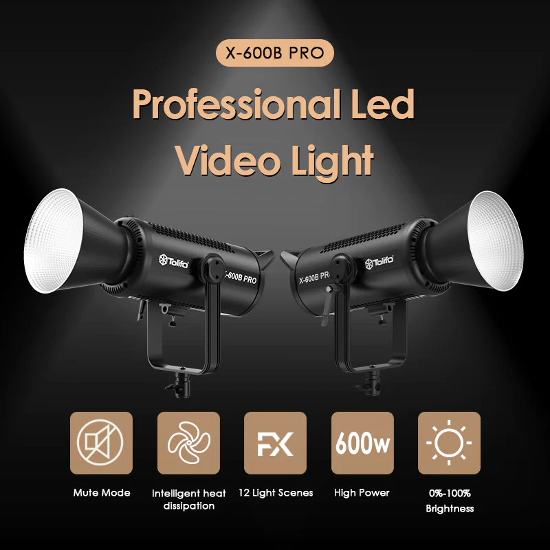 Gambar produk Tolifo Lampu Video LED Bi-Color COB Video Light 600W 6500K - X-600B PRO