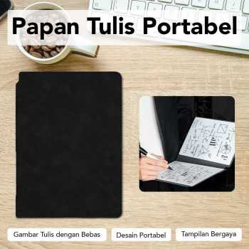 Gambar produk FEI NAI SHI Papan Tulis Portable A5 Whiteboard Notebook PU with Pen - H-2302