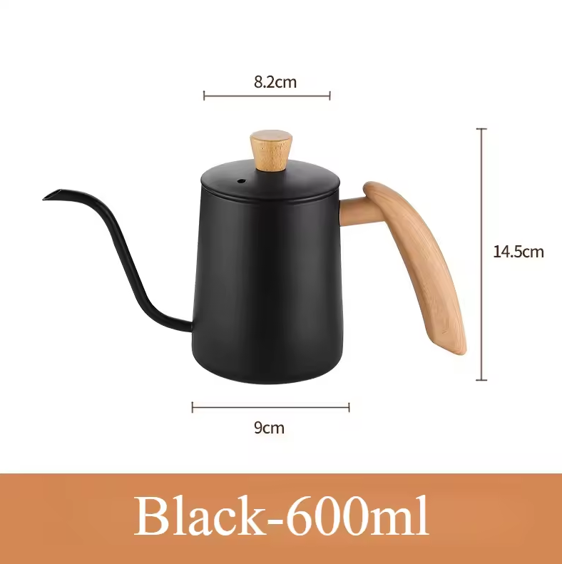 Gambar produk BORREY Teko Kopi Coffee Maker Kettle Hand Brewing Pot Wooden 600ml - TR4