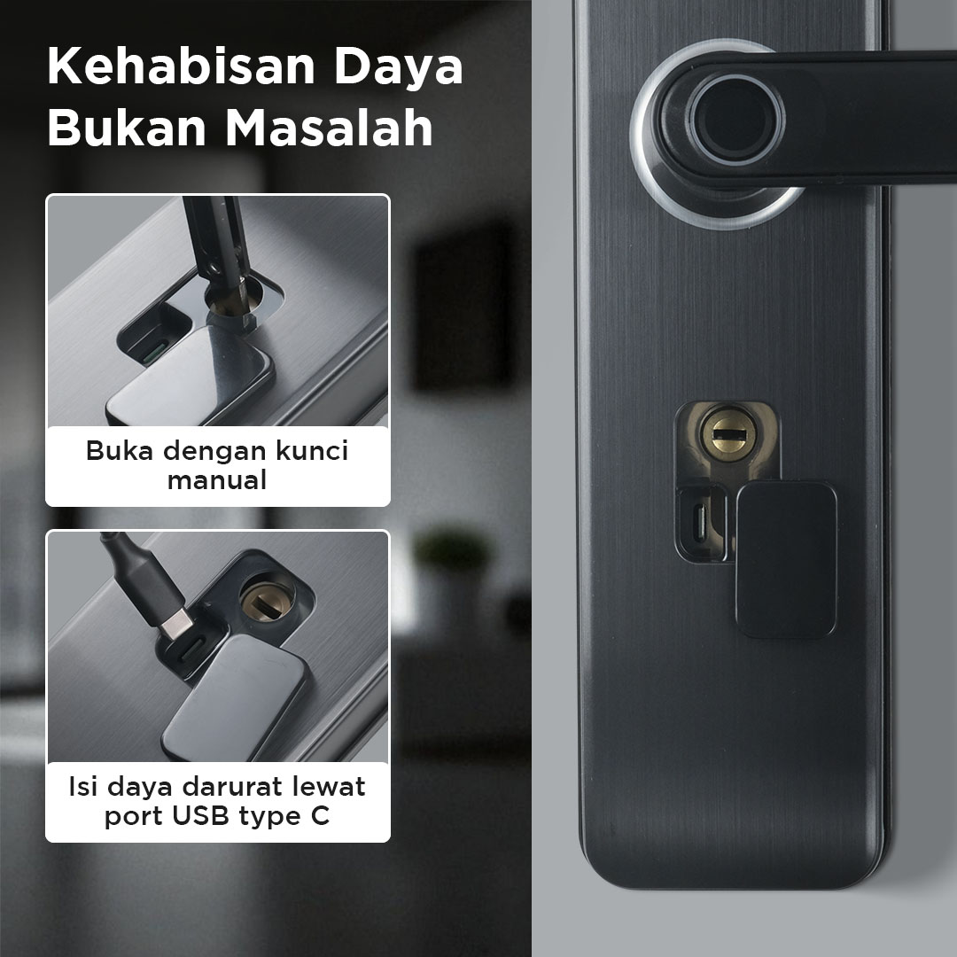 Gambar produk YONGLISHUN Smart Door Lock Fingerprint Password Card Cryptography - MJ3