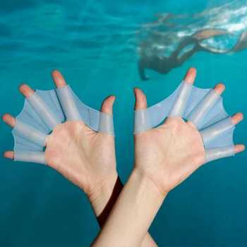 Gambar produk Froggy Alat Bantu Renang Tangan Katak Swimming Finger Fin Silicone L - HW701