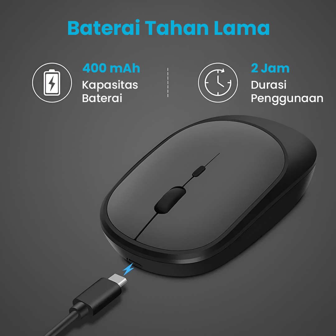 Gambar produk IBEN Mouse Wireless Bluetooth Optical 2.4GHz Silent Click 1600DPI - GTG02