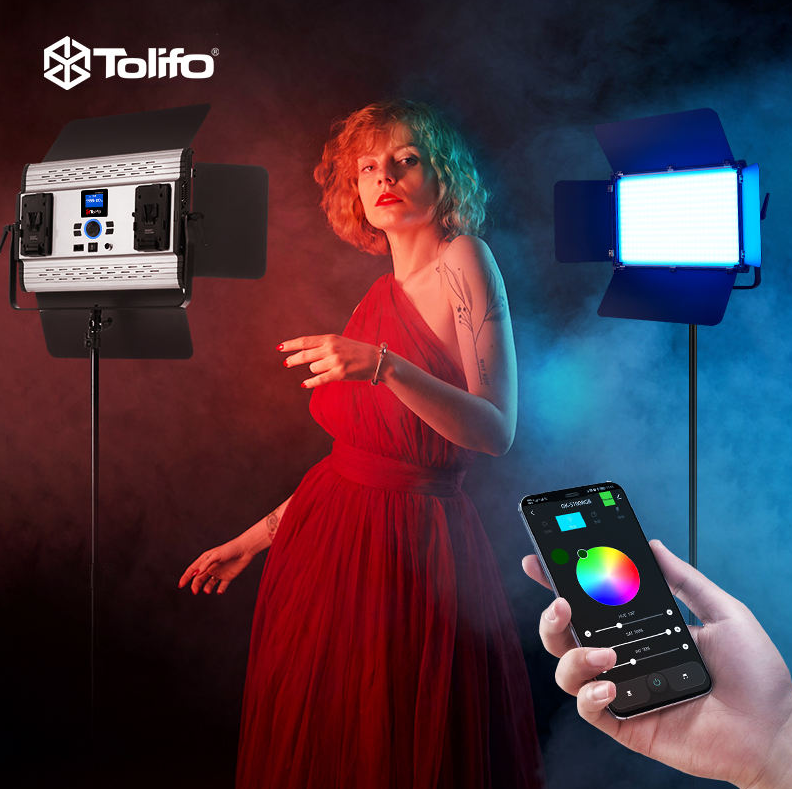 Gambar produk TOLIFO Lampu Kamera Foto Video Adjustable RGB LED Studio Flash 150W - GK-S150RGB