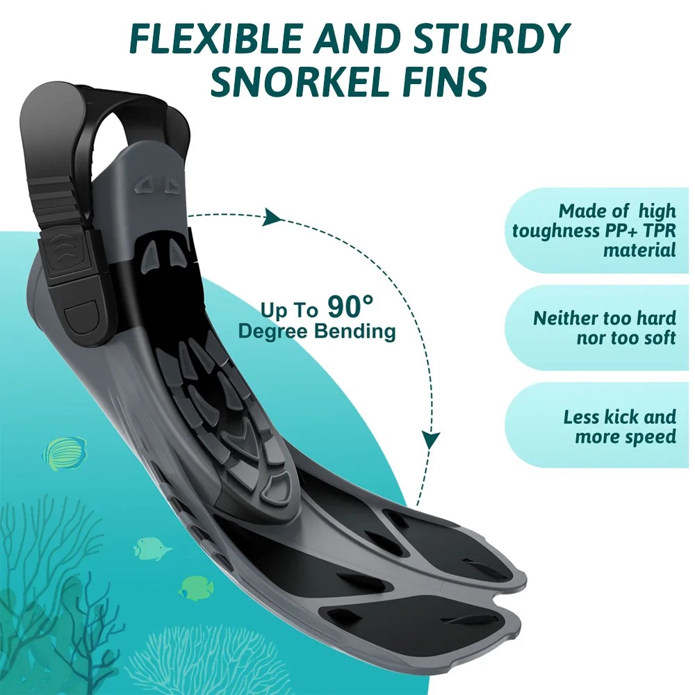 Gambar produk OSGOOD Snorkel Fins Adjustable Swimming Diving Flippers Open Heel L/XL - OS813