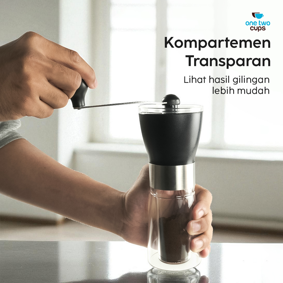 Gambar produk One Two Cups Alat Penggiling Kopi Manual Coffee Grinder Adjustable - TS-01