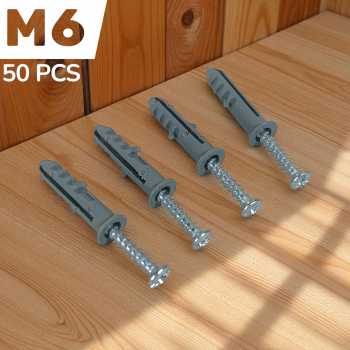 Gambar produk Taffware Expansion Screw Pipe Nylon Wall Anchors Packed Tube with Nail M6