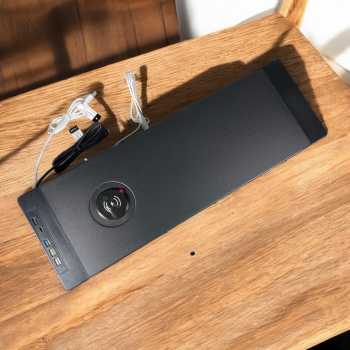 Gambar produk MJH Stand Monitor Laptop Desk with Wireless Charging and USB Port - KM6052
