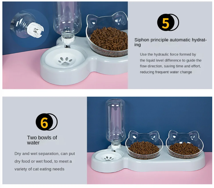 Gambar produk LINQOR Tempat Makan Minum Hewan Pet Feeders Elevated Feeding Drinking - L4