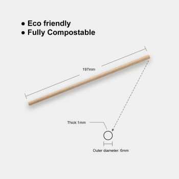 Gambar produk ETRSUNTECH Sedotan Kertas Bungkus Eco Paper Straw 6x197mm 100 PCS - QW95