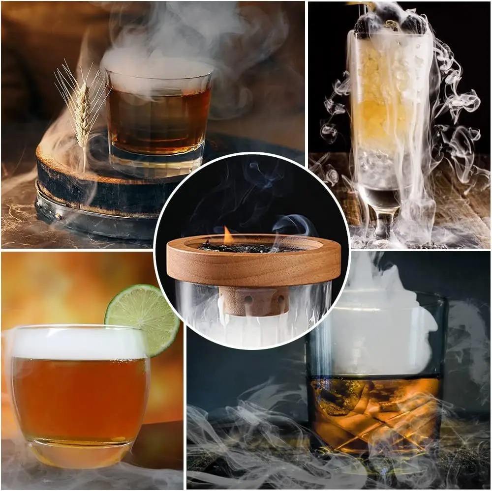 Gambar produk BORUiT Set Alat Pengasap Cocktail Wooden Smoker Kit with 5 Wood Chips - SK-300