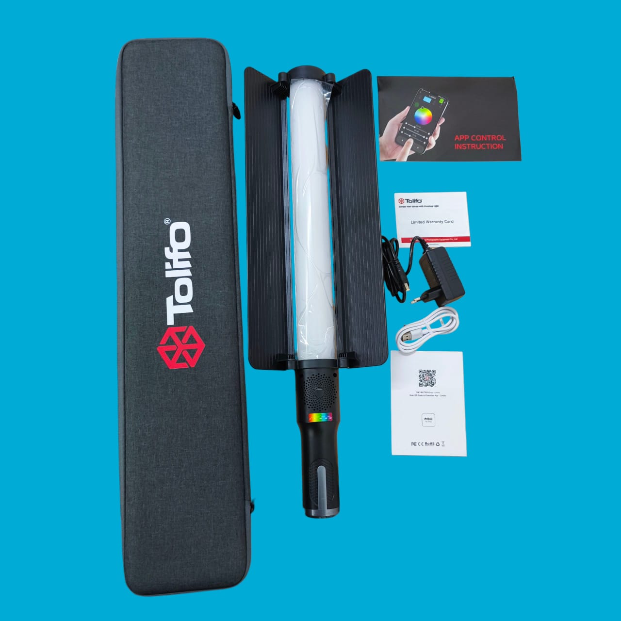 Gambar produk Tolifo Lampu LED RGB Studio Fill Light Stick 2700-10000K 4400mAh 60W - ST-60RGB