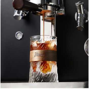 Gambar produk BINCOO Gelas Kopi Borosilikat Heat Resistant with Bamboo Ring 410ml - P-410