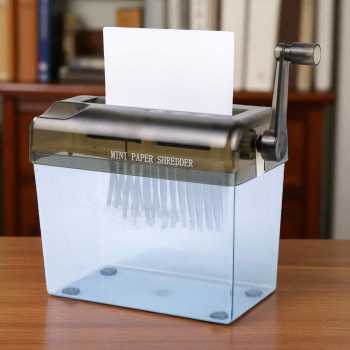 Gambar produk Penghancur Kertas Manual CD Card Hand Paper Shredder 4.5L - WST-123