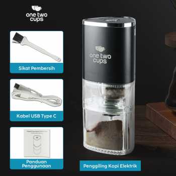 Gambar produk One Two Cups Penggiling Kopi Elektrik Coffee Grinder Adjustable 155ml - ZT-003