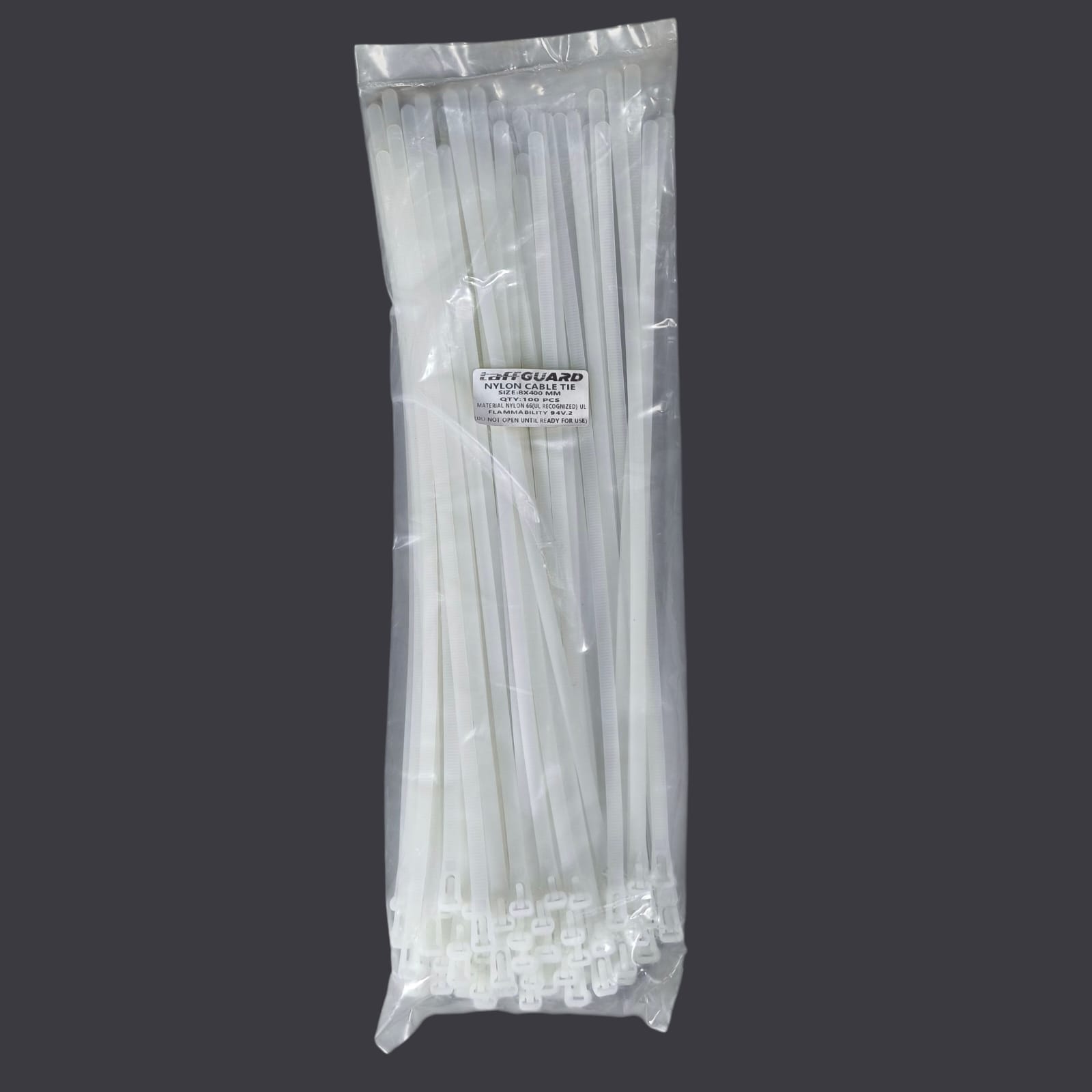 Gambar produk TaffGUARD Kabel Ties Zip Cable Organizer Reusable 8x400mm 100 PCS - NL816