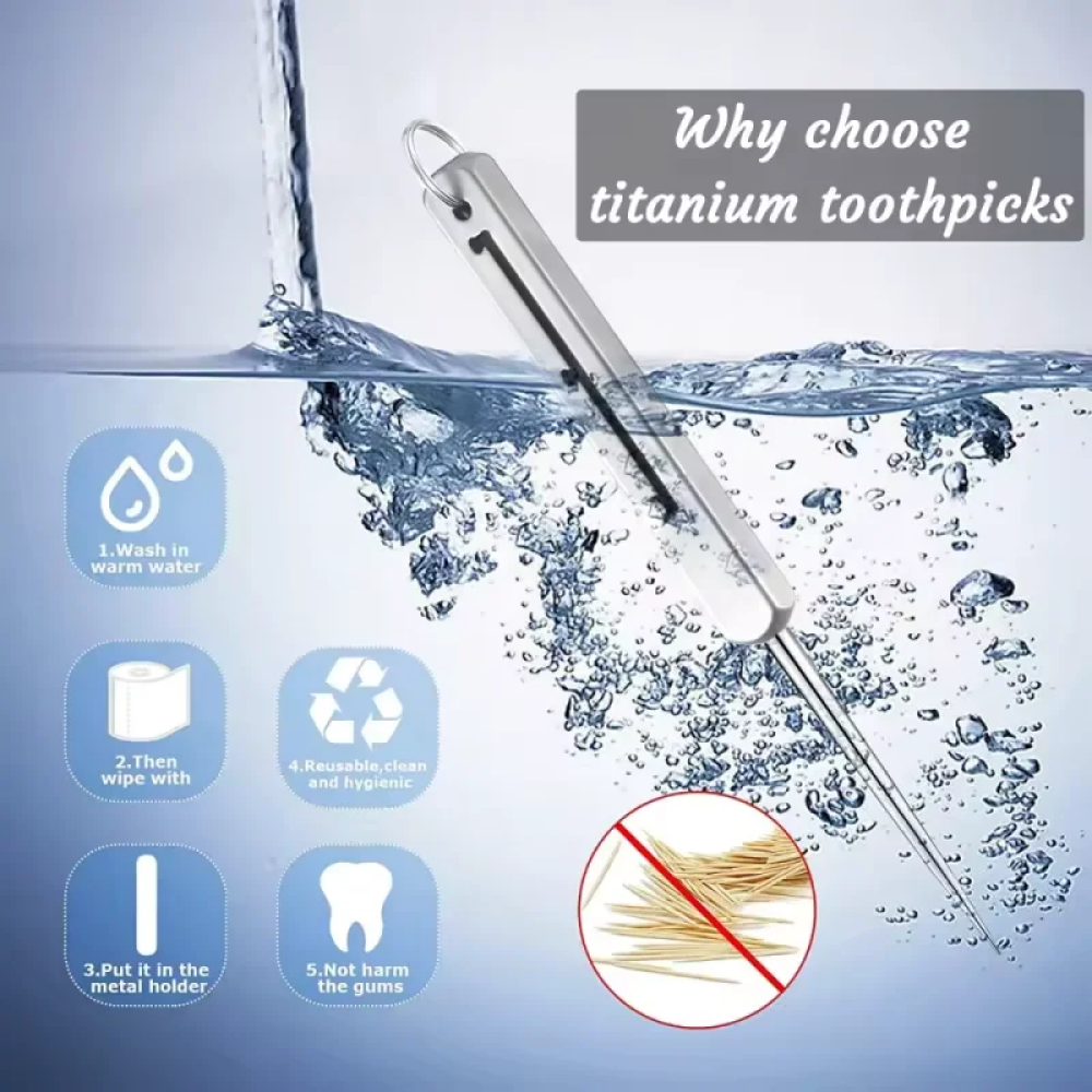 Gambar produk LINSBAYWU Tusuk Gigi EDC Multifungsi Portable Toothpicks Titanium - LB632