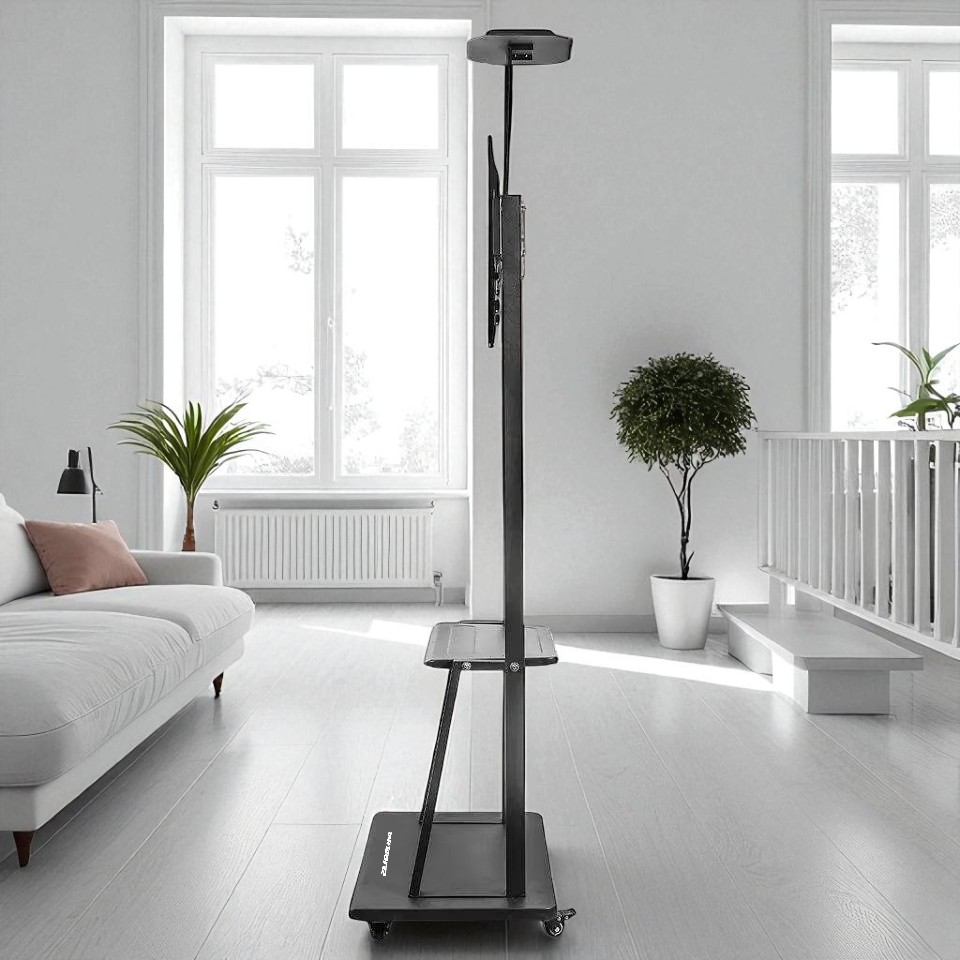 Gambar produk Taffware Bracket TV Floor Stand Wheel VESA 600x400 for 40-75 Inch TV - KM-1700S