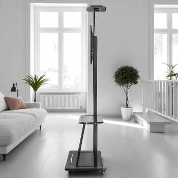 Gambar produk Taffware Bracket TV Floor Stand Wheel VESA 600x400 for 40-75 Inch TV - KM-1700S