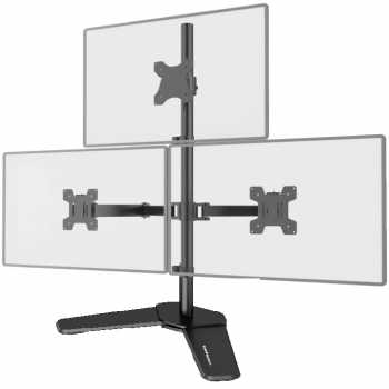 Taffware Bracket TV Table Stand Triple Monitor VESA 100x100 10-27 Inch - KM-T3B
