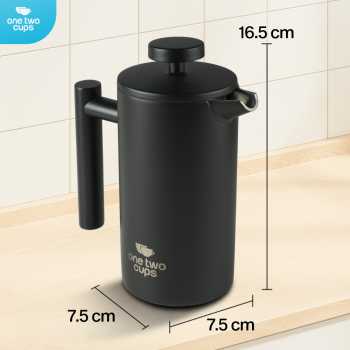 Gambar produk One Two Cups French Press Coffee Maker Pot Plunger Stainless Steel 350ml - FP1L