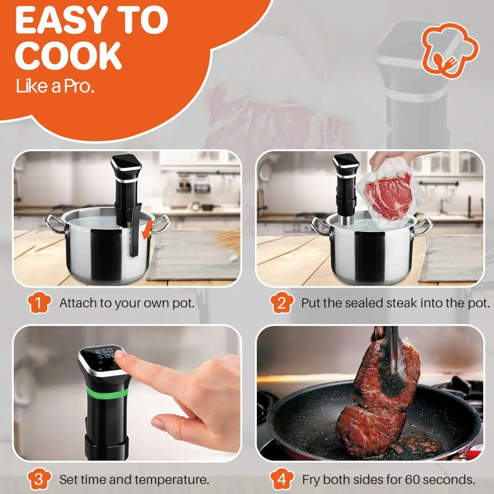 Gambar produk GOYERRNES Sous Vide Vacuum Heater Slow Food Cooker 1100W - SJ-S012