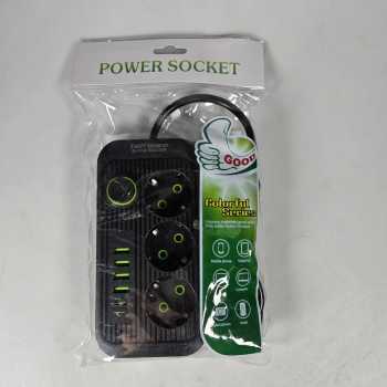 Gambar produk Taffware Stop Kontak 3 Plug 4 USB 1 USB Type C 10A 250V 2500W 2.1A - QL-1074U