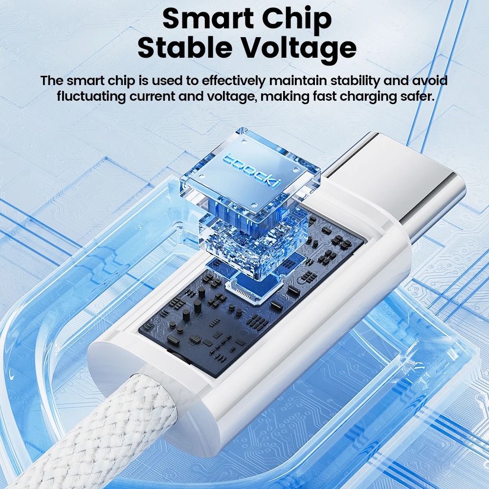 Gambar produk Toocki Kabel Data USB Type C Fast Charging Braided 6A 66W 1M - TXCAC-YG02